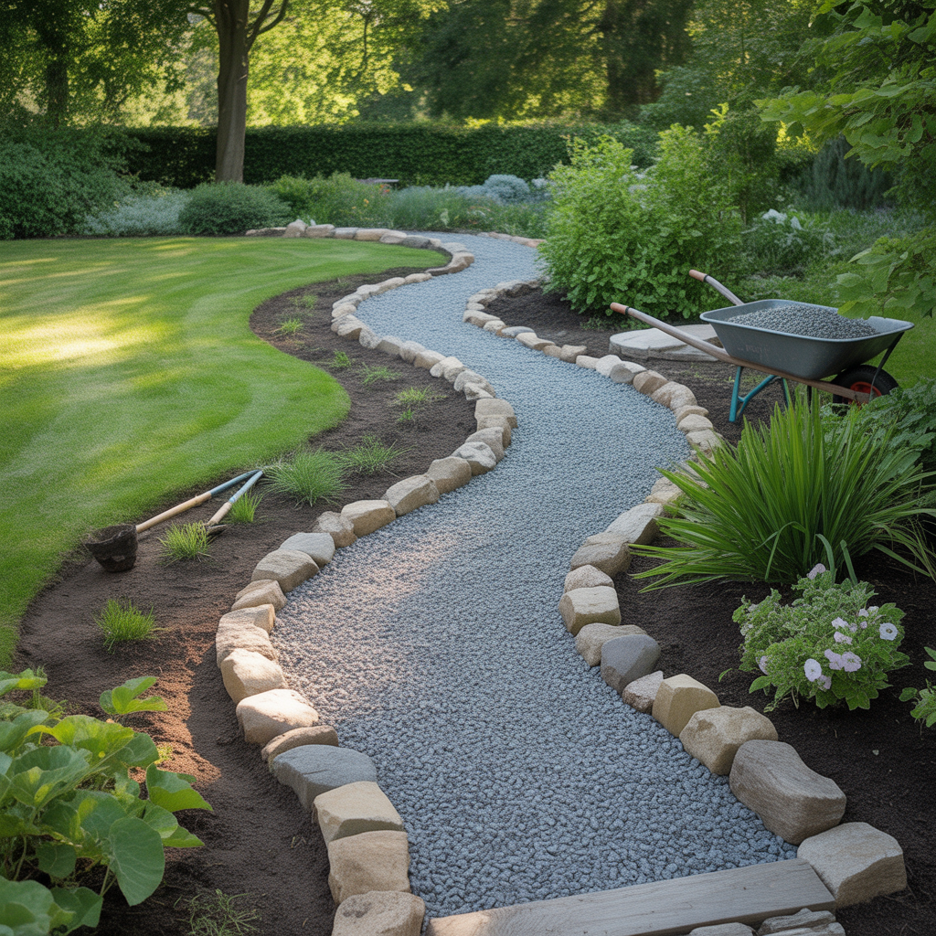 12.Hur skapar du en dekorativ grusgang i tradgarden