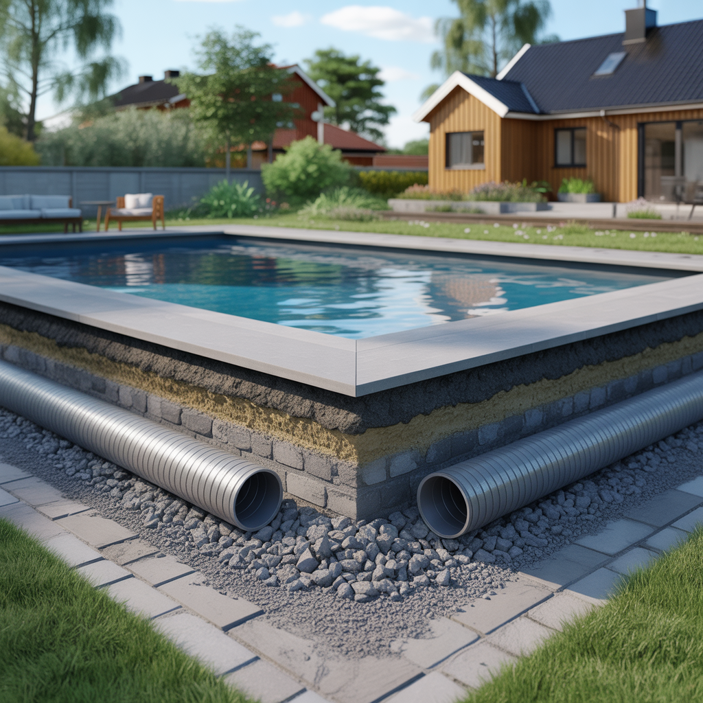 9.Hur fungerar dranering kring en pool